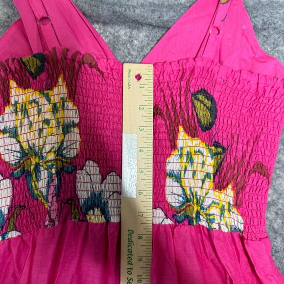 Maurices Dress Womens L Pink Floral Maxi Sundress Empire V Neck Smocked NEW - Picture 9 of 11